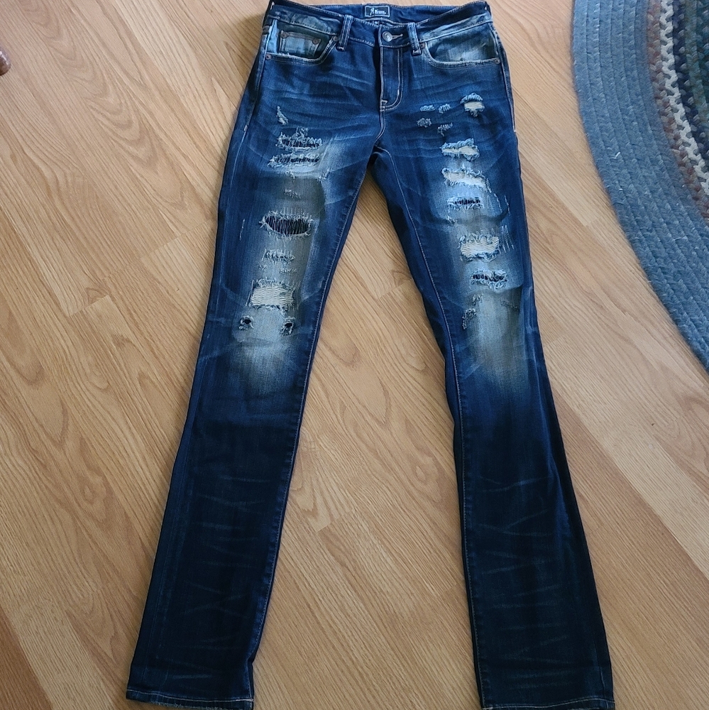 Rock Revival Remix Straight leg distress look jean
